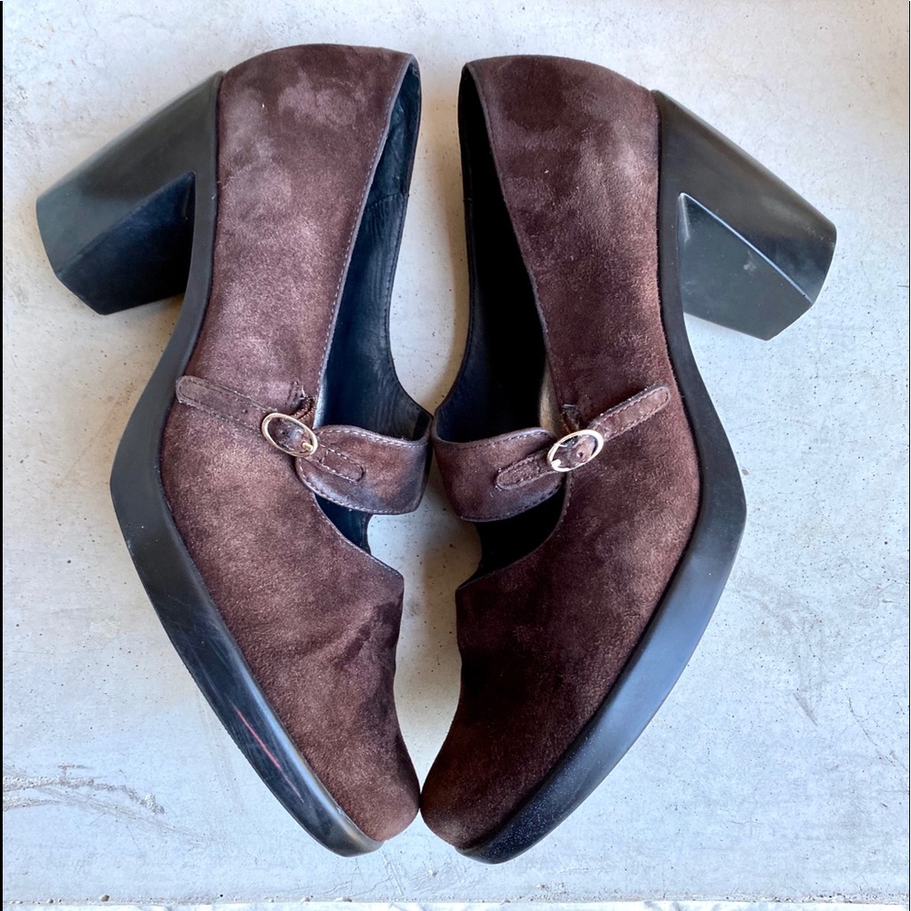 Dansko Brown Suede Chunky Heel Shoes